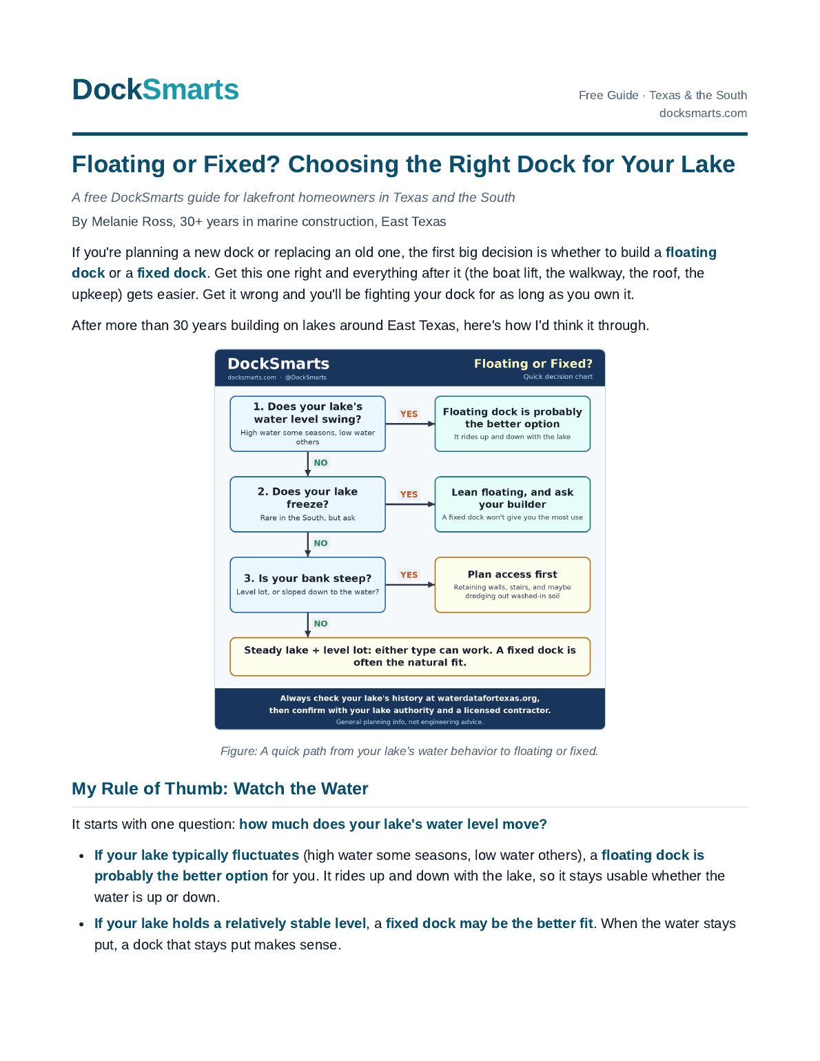 First page of the guide Floating or Fixed?